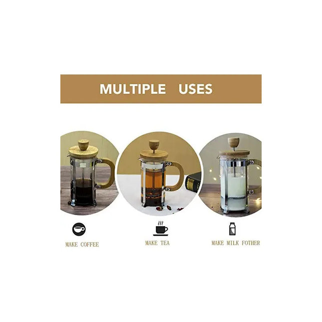 Cafetera Prensa Francesa Bambu Y Acero 350ml Bamboo