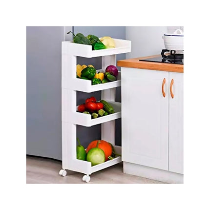 Mueble Estanteria De Plastico 4 Estantes Bandeja Blanco