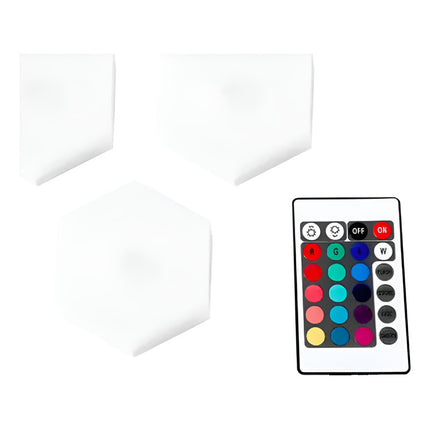 Led Rgb Hexagonal Táctil X3 Con Control A Pila Rgb