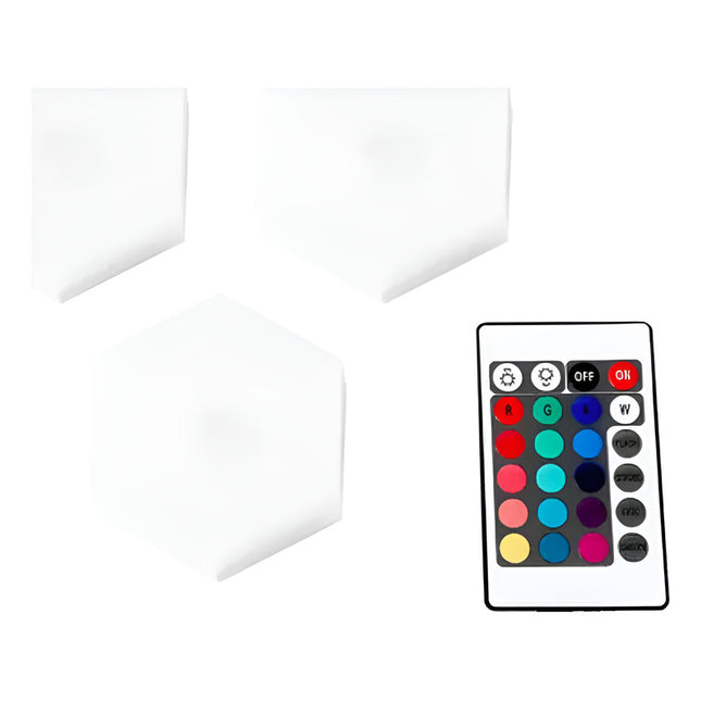 Led Rgb Hexagonal Táctil X3 Con Control A Pila Rgb