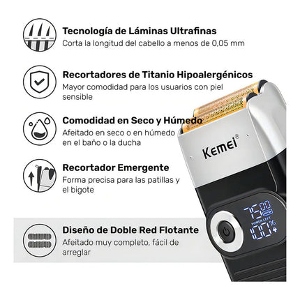 Afeitadora Kemei Km-2026 Negra 2026 Negro 2026