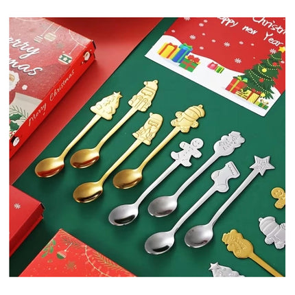 Set De 4 Cucharas Navideñas Diseños Creativos V