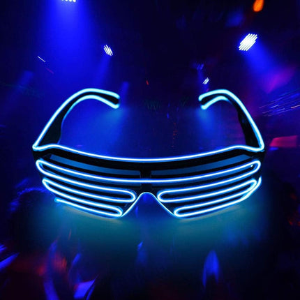 Lentes Con Luz De Neon P/fiesta Cotillón C/control A Pila Aa Varios