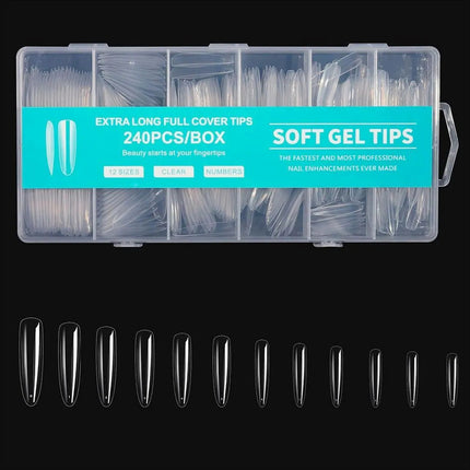 Set Uñas Postizas 240 Pcs + Pestañas Flúo 6 Pares Belleza Flúor