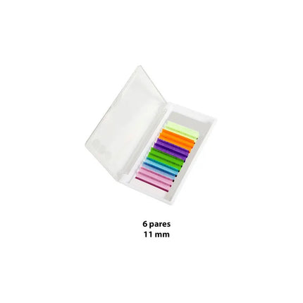 Pestañas Postizas Colores Flúo Neón X 6 Pares 1
