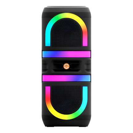Parlante De 2x8'' Con Bluetooth Led Rgb Con Microfo X