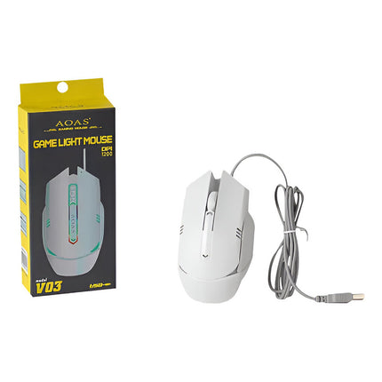 Mouse Gamer Con Cable V-03 1200 Dpi Blanco