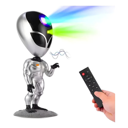 Lampara Proyector Alien Led Estrellas De Galaxia  Habla  Gris