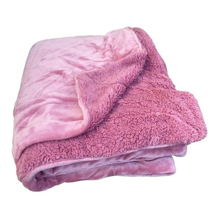 Frazada Polar 2 Plazas Con Corderito 200cm X 230 Cm Calidad 2020 G Violeta