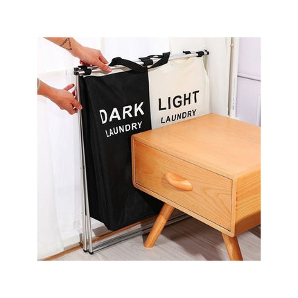 Canasto De Ropa Sucia X2 Blanco Y Negro