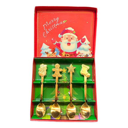 Set De 4 Cucharas Navideñas Diseños Creativos V