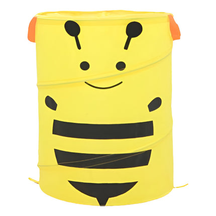 Canasto De Tela Plegable Infantil 40x36cm. Con Dibujos Amarillo