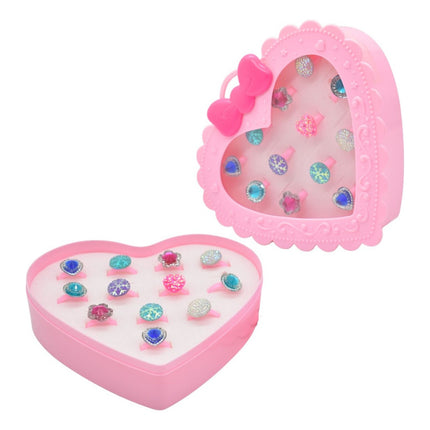 Anillos De Juguete X12 Unidades Estuche Corazon 1