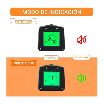 Detector De Metales Con Display Lcd Y Accesorios Incluidos Negro