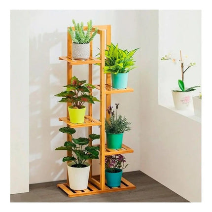 Porta Macetas De Madera Varios Niveles Rustico X