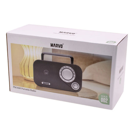 Radio Portátil Marvo Am/fm 220v O Batería Calidad Sonido Negro