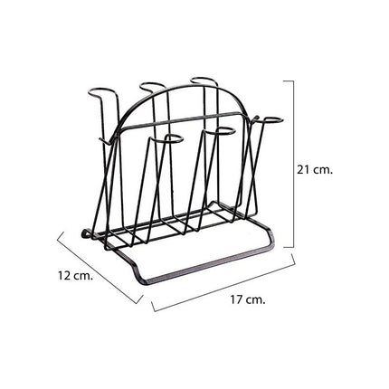 Escurridor De Vasos De Metal Para 6 Vasos ,hierro Forjado Marrón
