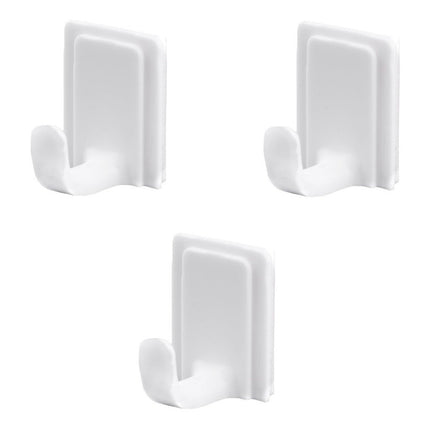 Ganchos Plastico 3 Unidades Con Cinta Doble Faz 5x3cm Blanco