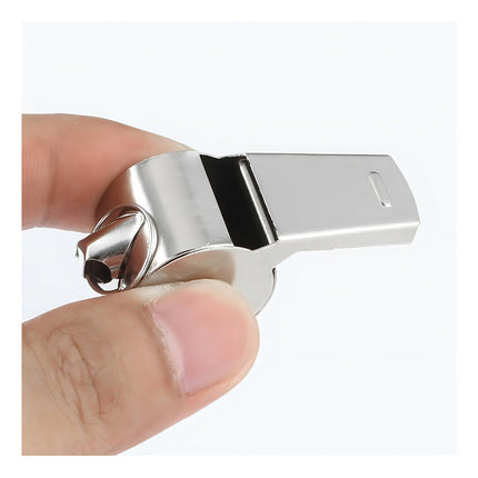 Silbato De Metal Plateado Con Correa Arbitro X 12 Unidades