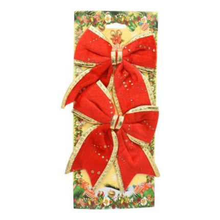 Moñas Navideñas X 2 Unidades 12x13cm Rojo