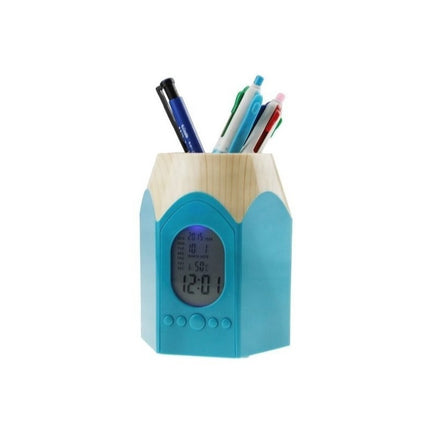 Portalapices De Plástico Con Reloj A Pila