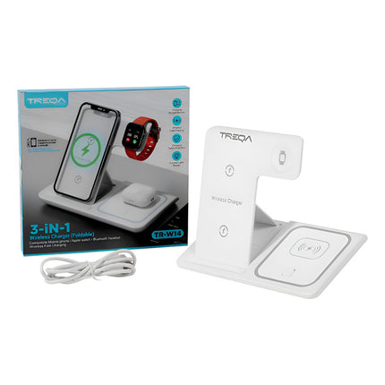 Cargador Treqa  Inalambrico 3 En 1 Tr-w14 C