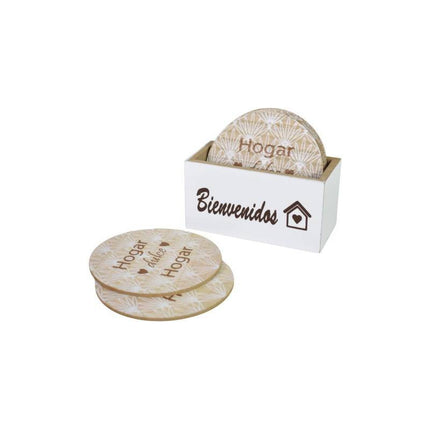 Posavasos X6 Unidades Con Soporte Chw03474 Madera