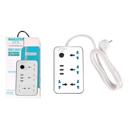Alargue Zapatilla Multifunción Con Usb 503 2 Mts. Blanco