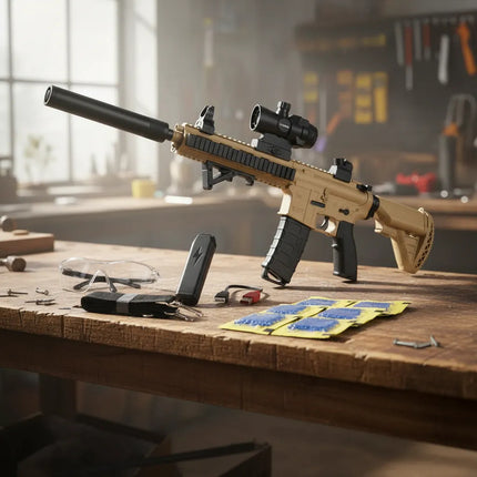 Rifle Recargable Con Balines De Hidrogel Y Mira Sp38989 V