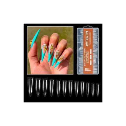 Uñas Postizas Cobertura Completa Extra Largas X 240 Pcs V