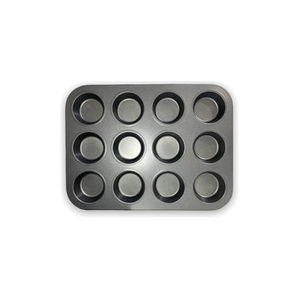 Molde Antiadherente X 12 Cupcake Muffins  Negro