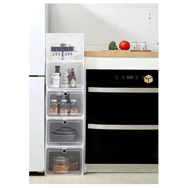 Cajas Estantes Organizador Rack Zapatos Apilables Por 1 Caja Blanco