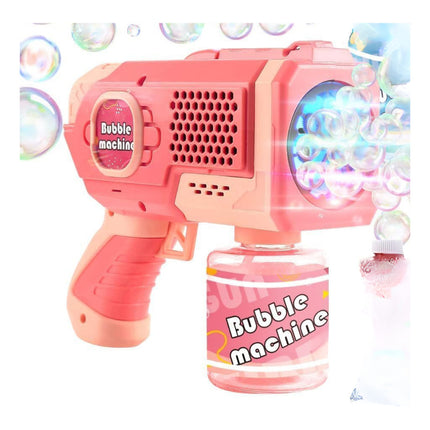 Pistola De Burbujas + 1 Frasco De Liquido Rosa O Celeste