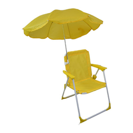 Silla Plegable Infantil Con Sombrilla Amarilla Amarillo