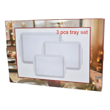 Bandejas Blancas De Plástico X3 Unidades Chw02503 Blanco