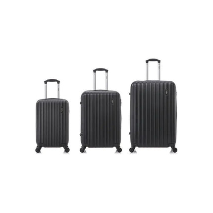 Valija Set De 3 Indra De 20 /24 /28 Negro  En Abs Negro