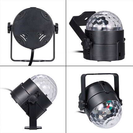 Luz Disco Media Bola Rgb Giratoria Con  Base A 220v