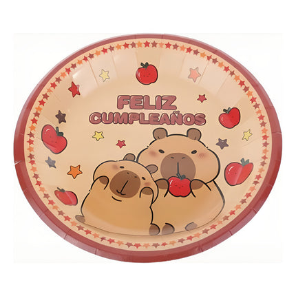 Platos Descartables Para Cumpleaños Diseño De Capibara X6 X