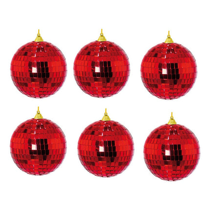 Bola  Esfera Espejos 5cm - Fiesta Pack X6 Rojo