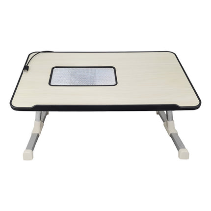 Mesa Notebook  Con Ventilador Cooler Plegable Crema
