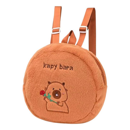 Mochila De Felpa Capibara Carpincho Cbg01794 Marrón Liso