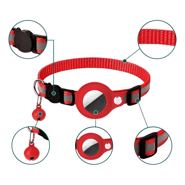 Collar Porta Airtag Para Gatos Con Cascabel Air Tag Case V A A