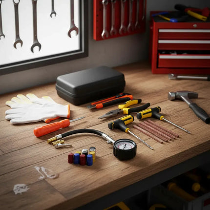 Kit Reparacion Pinchazos Con Llave Y Tarugos-10 Piezas.