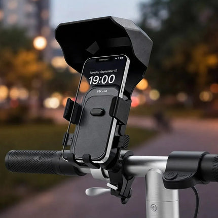 Soporte Para Celular De Moto Miccell Ch38b Con Visera Paraso Negro