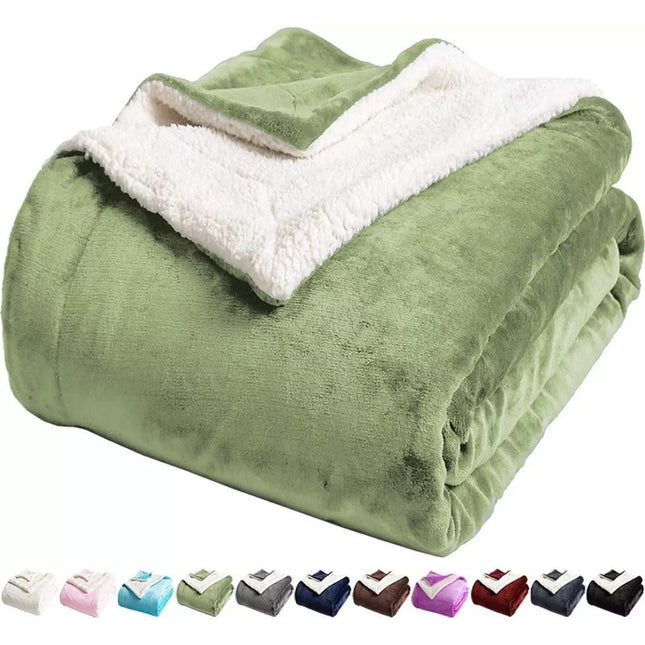 Frazada Polar 2 Plazas Con Corderito 200cm X 230 Cm Calidad 2020 G Violeta