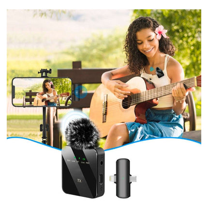Microfono X2 Inal 2en1 Solapero Peludo Negro