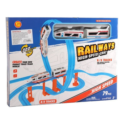 Pista Tren Bala Eléctrica Loop 79 Piezas 468 Cm Z