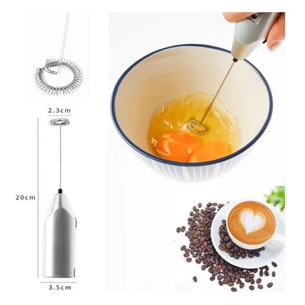 Batidor Revolvedor Magico Para Cafe Magnifico Instrumento Blanco Con Detalles En Negro