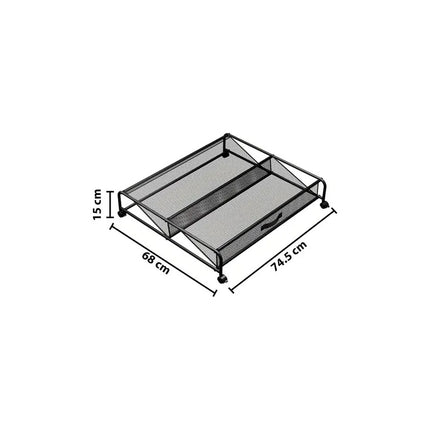 Zapatera Bajo Cama 6pares Organizador Calzados Metal Ruedas Negro