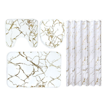 Set De Alfombras Y Cortina De Baño 4pcs